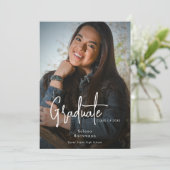 フォトスクリプトモダンの卒業発表 招待状 (スタンド正面)