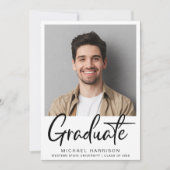 フォトスクリプトモダンの卒業 案内状 (正面)