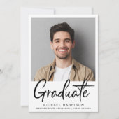 フォトスクリプトモダンの卒業 案内状 (正面)