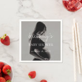 フォトスクリプトモダンタイポグラフィベビーシャワー スタンダードカクテルナプキン (インサイチュ)
