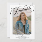 フォトスクリプト大学院白黒卒業 招待状 (正面)