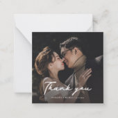 フォトスクリプト手書き結婚による感謝 ノートカード (正面)