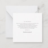 フォトスクリプト手書き結婚による感謝 ノートカード (裏面)