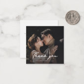 フォトスクリプト手書き結婚による感謝 ノートカード (正面/裏面インサイチュ)