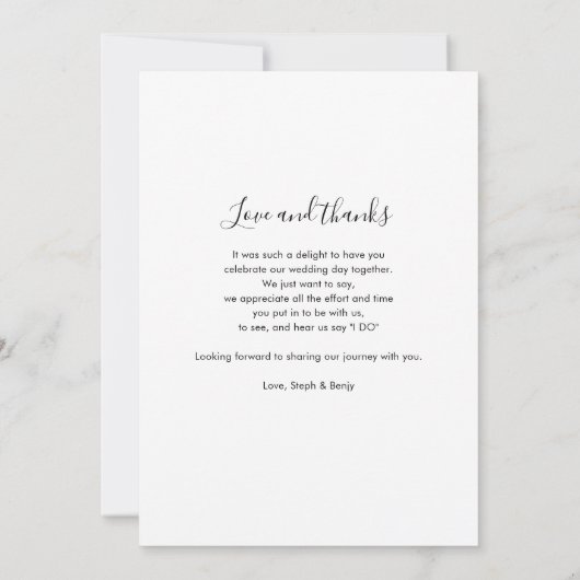 フォトスクリプト手書き結婚の サンキューカード (裏面)