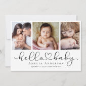 フォトスクリプト数々のとハートHelloベビー写真 案内状 (正面)