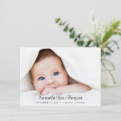 フォトスクリプト新生児の誕生発表カード 招待状 (スタンド正面)