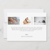 フォトスクリプト新生児の誕生発表カード 招待状 (裏面)