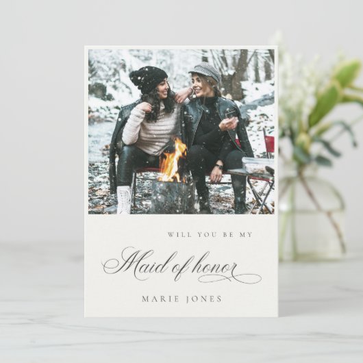 フォトスクリプト私のメイド・オブ・オーナー(花嫁付き添い人)カード サンキューカード (スタンド正面)