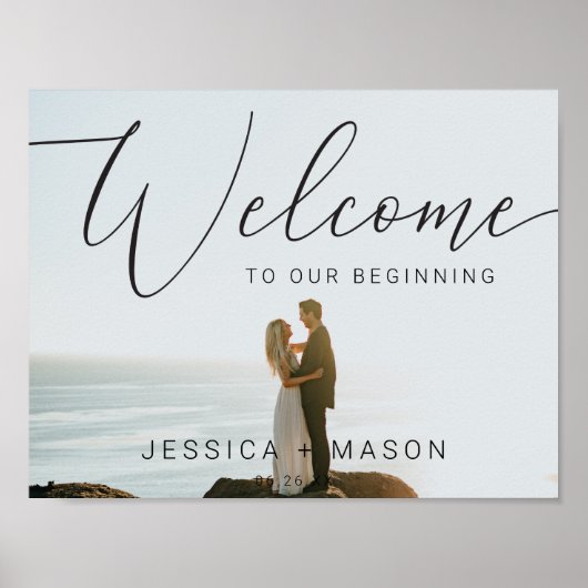 フォトスクリプト結婚のウェルカムサインポスター ポスター (正面)
