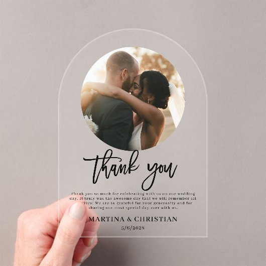 フォトスクリプト結婚の感謝のアーチ アクリル招待状 (インサイチュ (ポータブル))