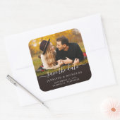 フォトスクリプト結婚式の日付の保存 スクエアシール (封筒)