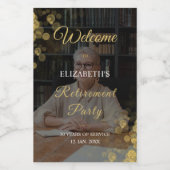 フォトスクリプト退職パーティー金ゴールド紙吹雪 ワインラベル (シングルラベル)