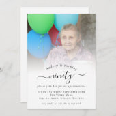 フォトスクリプト90th Birthday Partyへの招待 招待状 (正面/裏面)