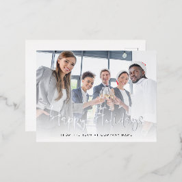 フォトスクリプトLOgo QRコードハッピーホリデー実在 箔シーズンポストカード