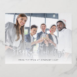 フォトスクリプトLOgo QRコードハッピーホリデー実在 箔シーズンポストカード