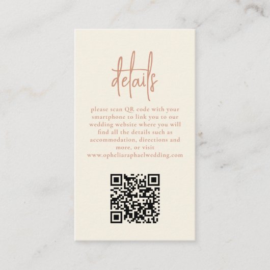 フォトスクリプトQRテラコッタクリーム結婚ズ詳細 エンクロージャーカード (正面)