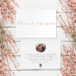 フォトスクリプミニマルトを追加モダン白ありがとう 箔シーズンカード