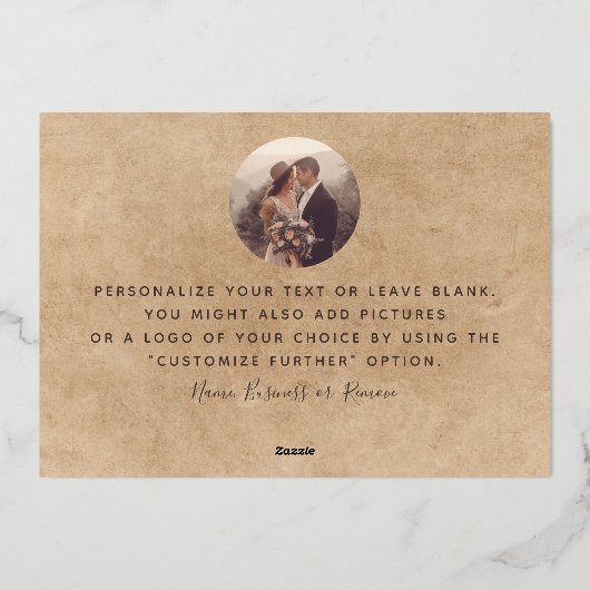 フォトスクリプミニマルトを追加素朴ありがとう 箔シーズンカード (裏面)