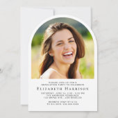 フォトスクリプモダントアーチ卒業パーティー 招待状 (裏面)