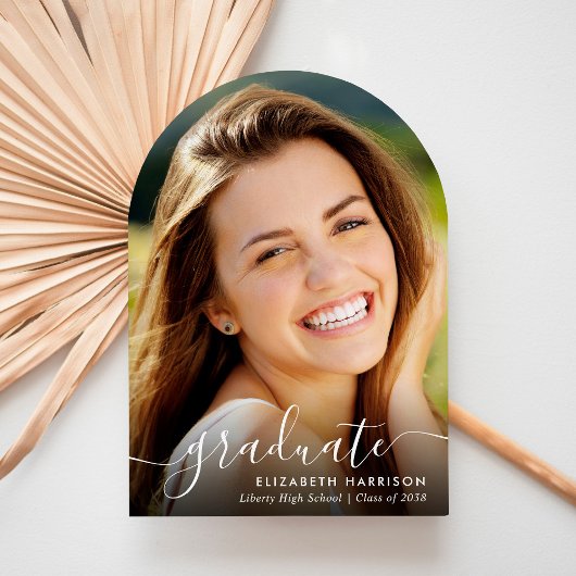 フォトスクリプモダントアーチ卒業パーティー 招待状