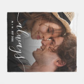 フォトスクリプモダントカップル常に家族 フリースブランケット (正面(横))