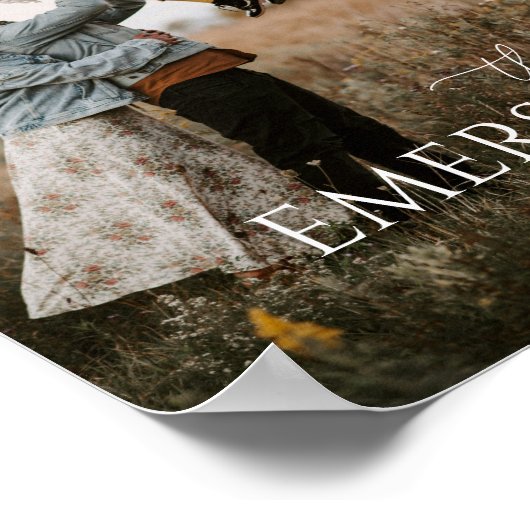 フォトスクリプモダントファミリー記念ウォールアート ポスター (角)