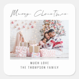 フォトスクリプモダントメリークリスマス スクエアシール