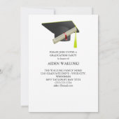 フォトスクリプモダント黒キャップパーティーの卒業 招待状 (裏面)