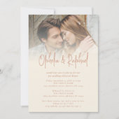 フォトスクリー素朴ムクリームのリハ結婚ーサルディナー 招待状 (正面)