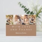 フォトススタイリッシュトモダンップMocha Mousse結婚の サンキューカード (スタンド正面)