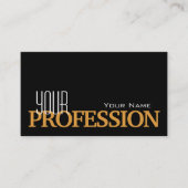 フォトスタイリッシュプロフェッショナル付き黒とオレンジ 名刺 (正面)