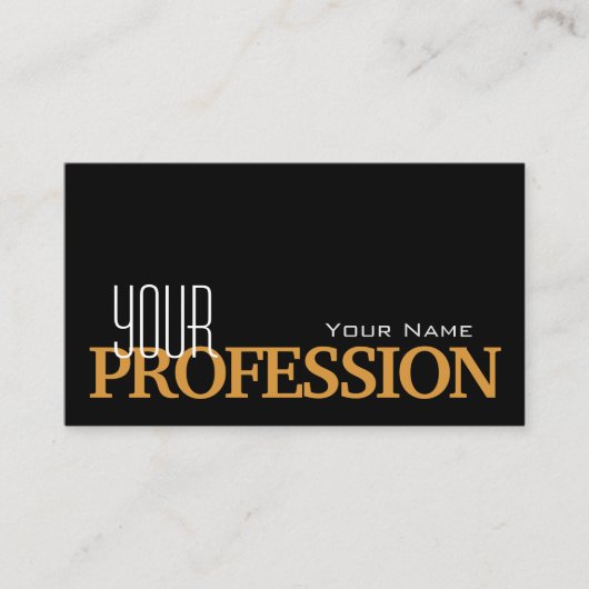 フォトスタイリッシュプロフェッショナル付き黒とオレンジ 名刺 (正面)