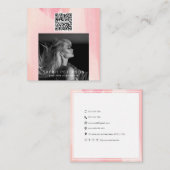 フォトスタイリッシュQRコードモデルの個人ダンサー スクエア名刺 (正面/裏面)