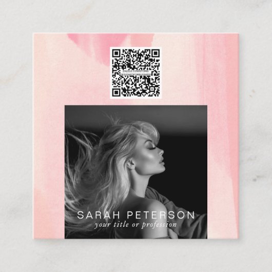 フォトスタイリッシュQRコードモデルの個人ダンサー スクエア名刺 (正面)