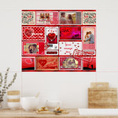 フォトスタンプラブコラージュ赤PSCX ポスター (キッチン)