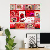 フォトスタンプラブコラージュ赤PSCX ポスター (ホームオフィス)