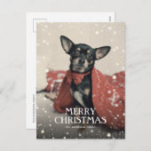 フォトスターパーソナライズされたズ雪メリークリスマス シーズンポストカード (正面/裏面)