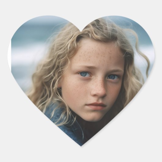 フォトステッカーカスタムハート型 ハートシール (正面)