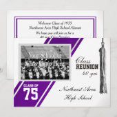 フォトストライプクラス付きバーシティ懇親会 招待状 (正面/裏面)