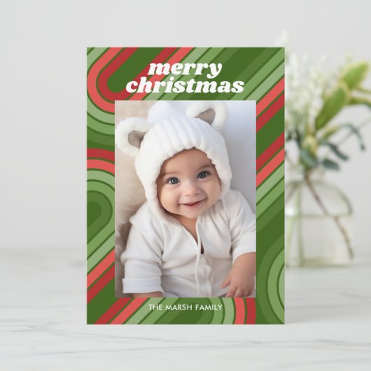 フォトストライプレトロ – 赤ファンキー緑 シーズンカード (スタンド正面)