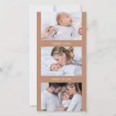 フォトストリップコラージュ4フォトクレイクリーム誕生 案内状 (正面)