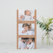 フォトストリップコラージュ4フォトクレイクリーム誕生 案内状 (スタンド正面)