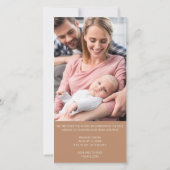 フォトストリップコラージュ4フォトクレイクリーム誕生 案内状 (裏面)