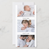 フォトストリップコラージュ4フォト誕生 案内状 (正面)