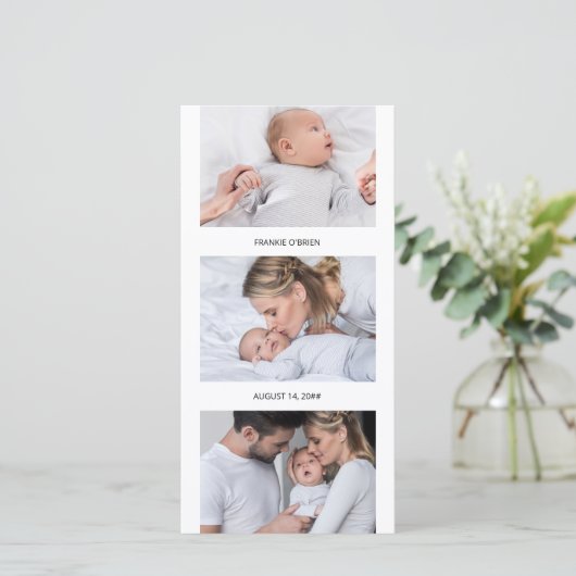 フォトストリップコラージュ4フォト誕生 案内状 (スタンド正面)