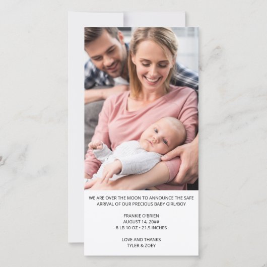 フォトストリップコラージュ4フォト誕生 案内状 (裏面)