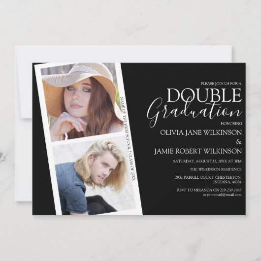 フォトストリップジョイント卒業招待状 招待状 (正面)