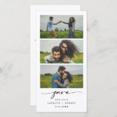 フォトストリップ日付を保存フォトブース結婚の日付 セーブザデート (正面/裏面)