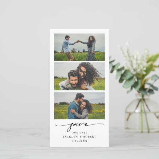 フォトストリップ日付を保存フォトブース結婚の日付 セーブザデート (スタンド正面)